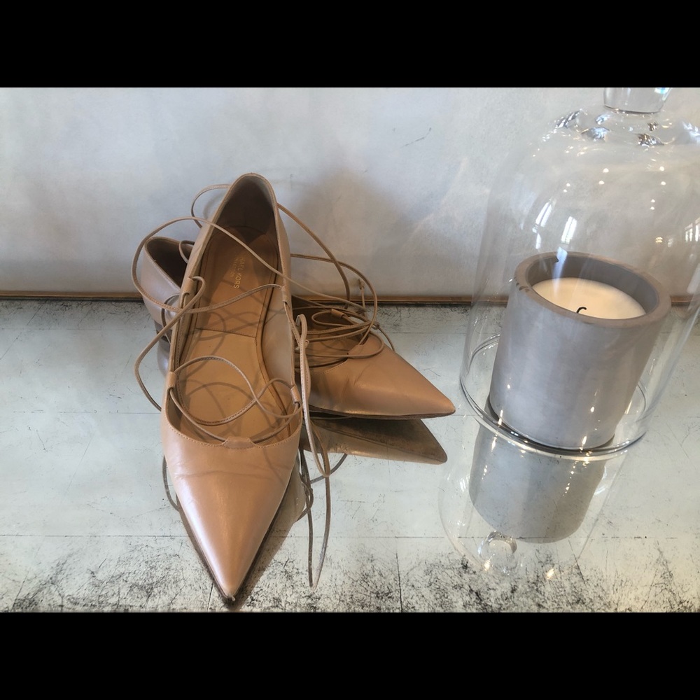 Michael Kors ankle wrap ballerina shoes